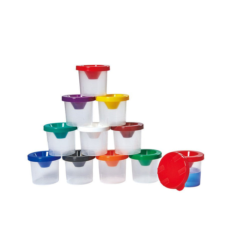 Paint Pots- Clear with Coloured Lids (10pc) - Shopping4Africa