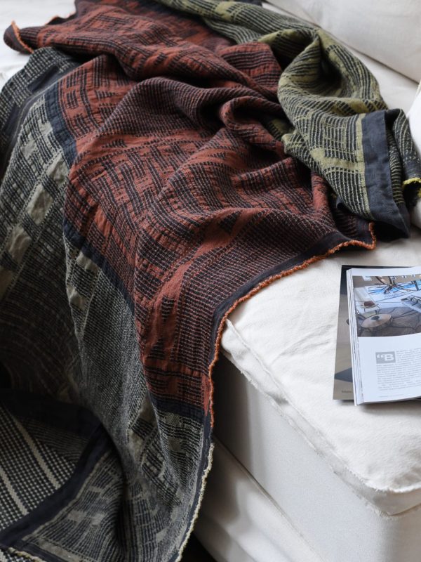 100% Linen Bogolan Lounge Throws - Shopping4Africa