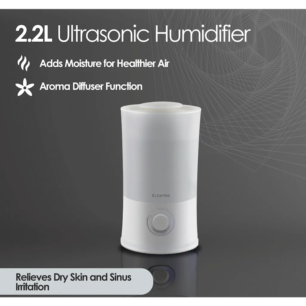 Elektra 2.2L Ultrasonic Humidifier - White