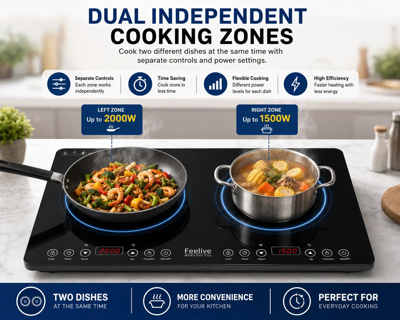 Feelive Double Induction Cooktop SK-35IHB06T