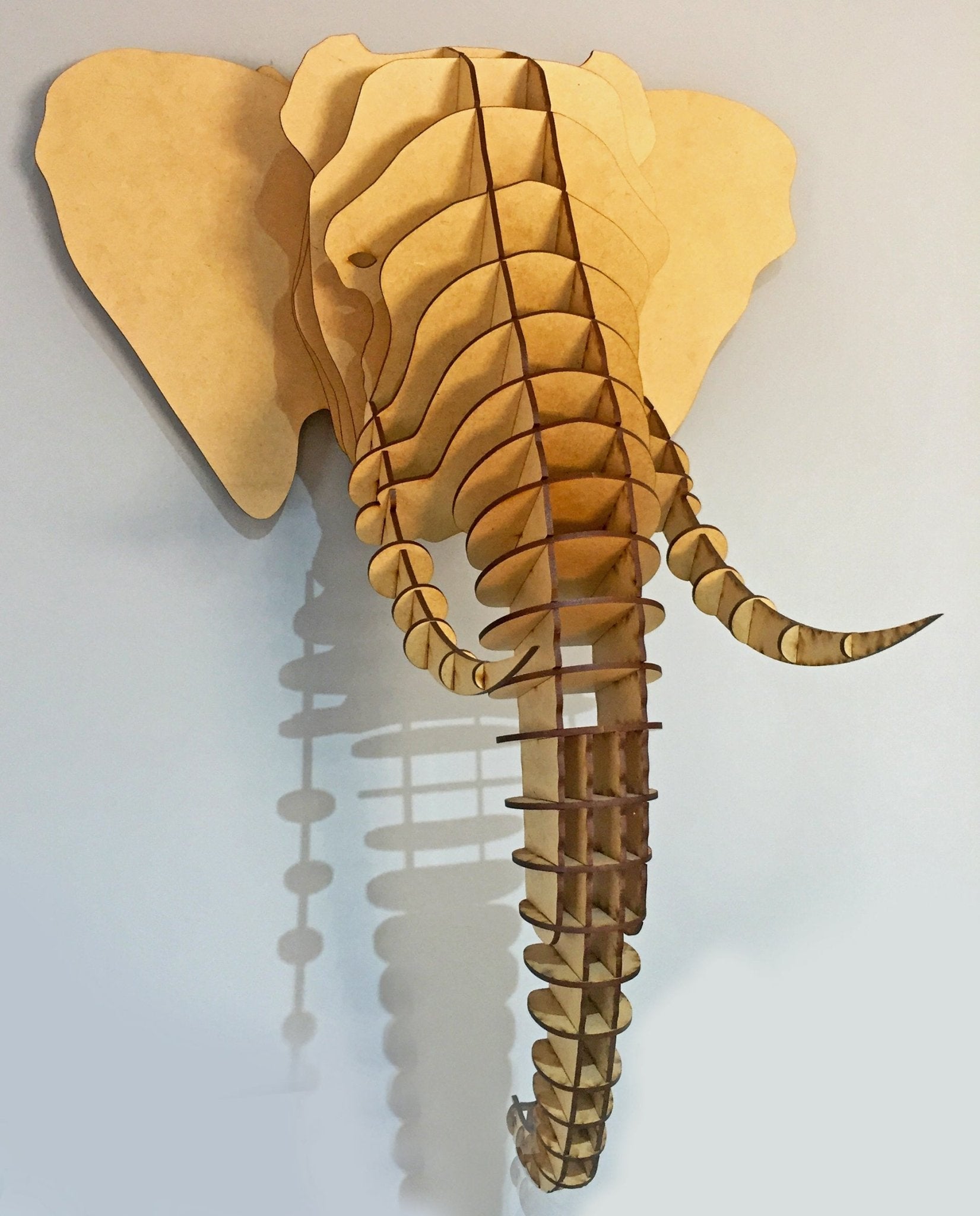 3D Elephant Head - Wood - Shopping4Africa