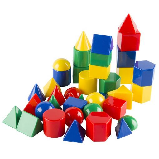 3D Geometric Shapes Set (~2.5cm, 40pc, 4colour) Mini Geosolids - Shopping4Africa