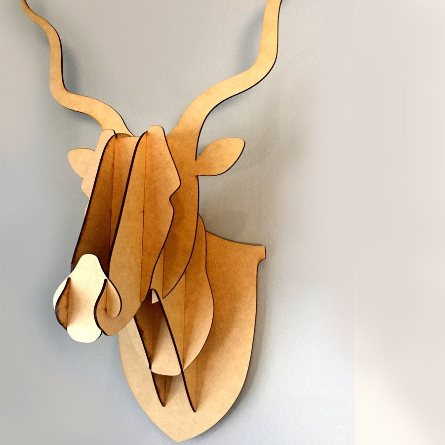 3D Kudu Head - Wood - Shopping4Africa