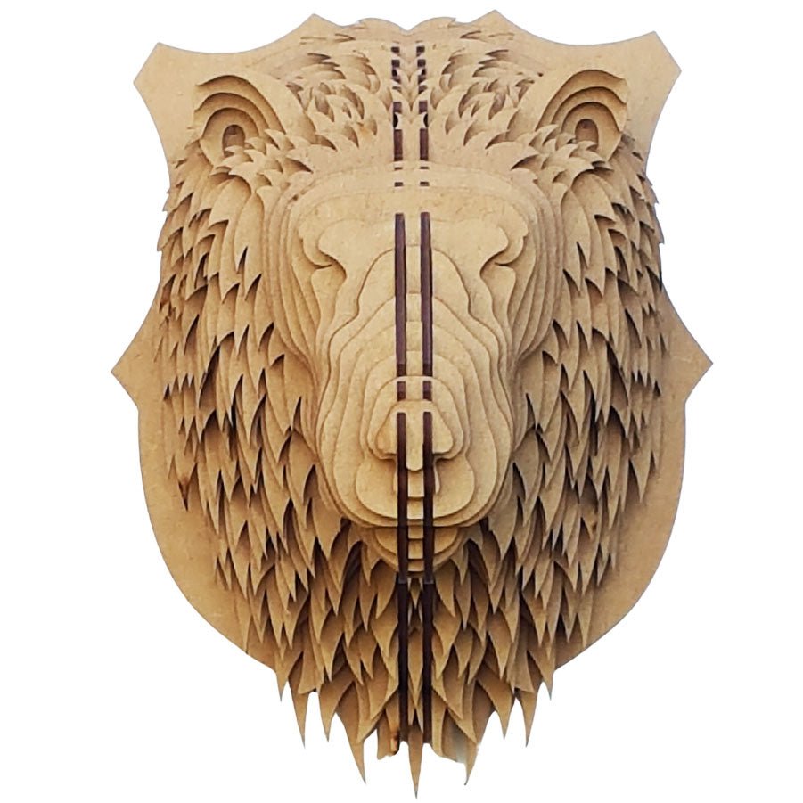 3D Lion Head - Wood - Shopping4Africa