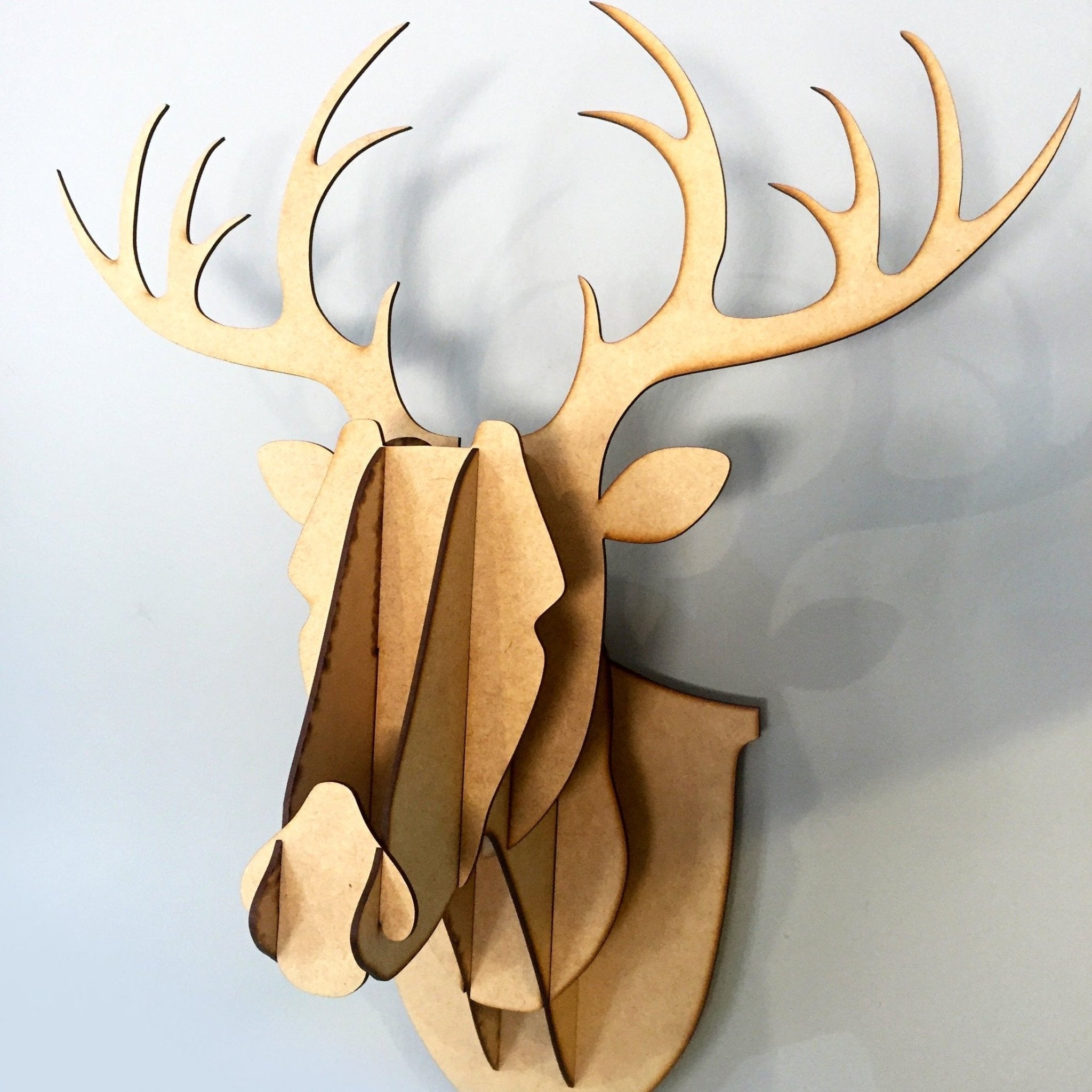 3D Stag Head - Wood - Shopping4Africa