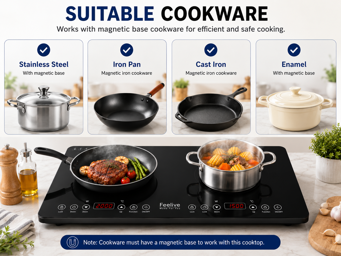 Feelive Double Induction Cooktop SK-35IHB06T