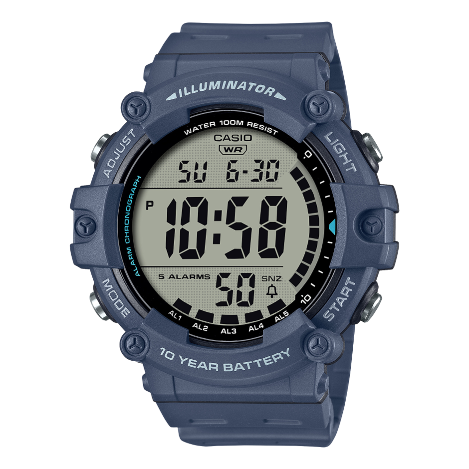 Casio Blue Digital Resin Watch - AE-1500WH-2AVDF