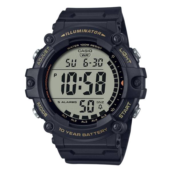 Casio Digital World Time Black Resin Watch AE-1500WHX-1AVDF