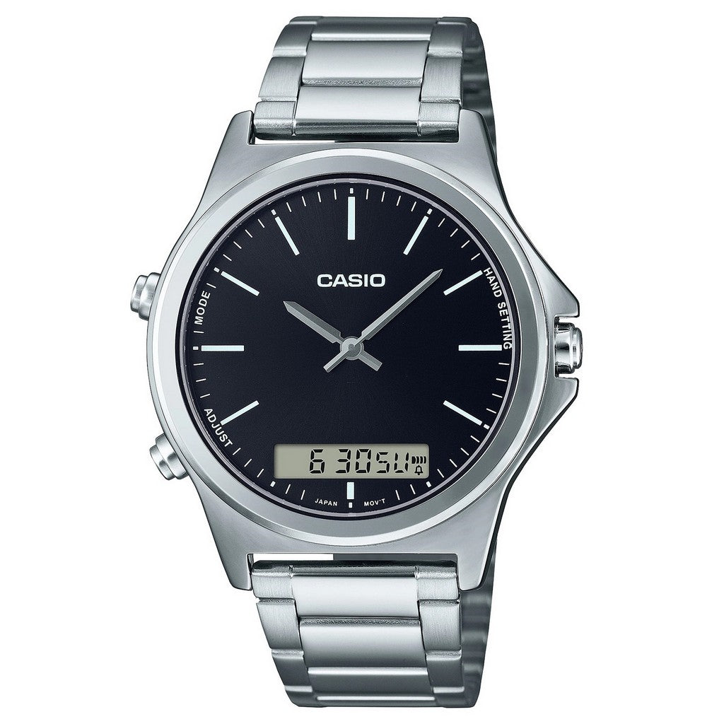 Casio Anadigi Black Dial Stainless Steel Watch AMW-880D-1AVDF