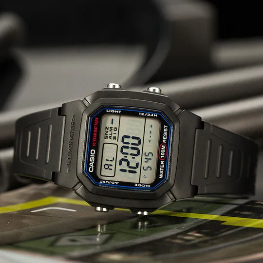 Casio Digital Black Case Dual Watch W-800H-1AVD