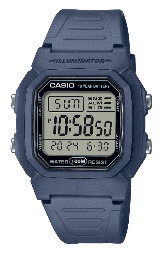 Casio Digital Grey Case Blue Watch W-800H-2AVDF