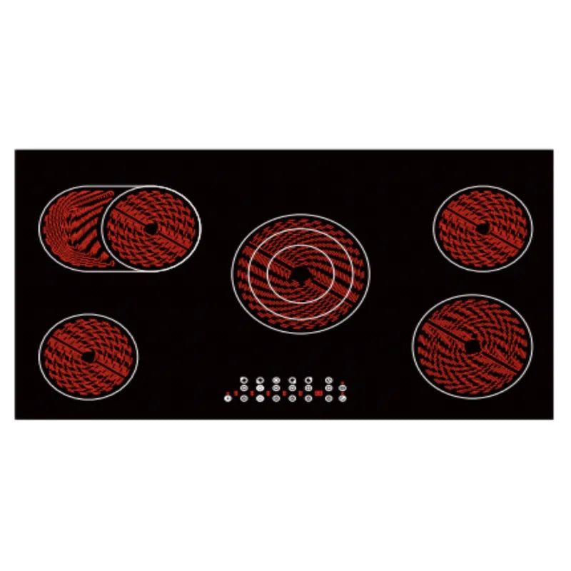 JVC 90cm 5-Zone Ceramic Hob with Slide Touch Control and Residual Heat Indicator