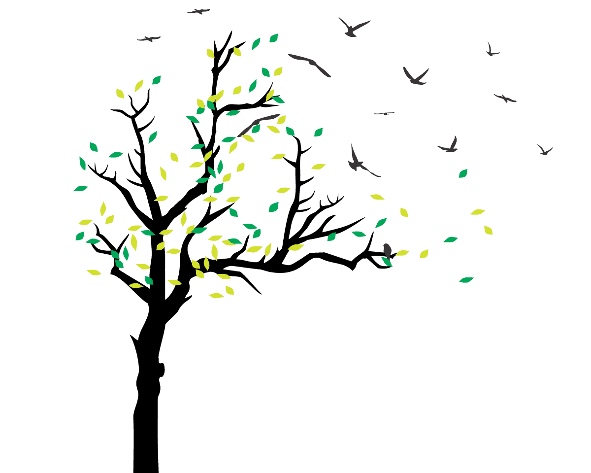 Winter / Summer tree - vinyl wall sticker