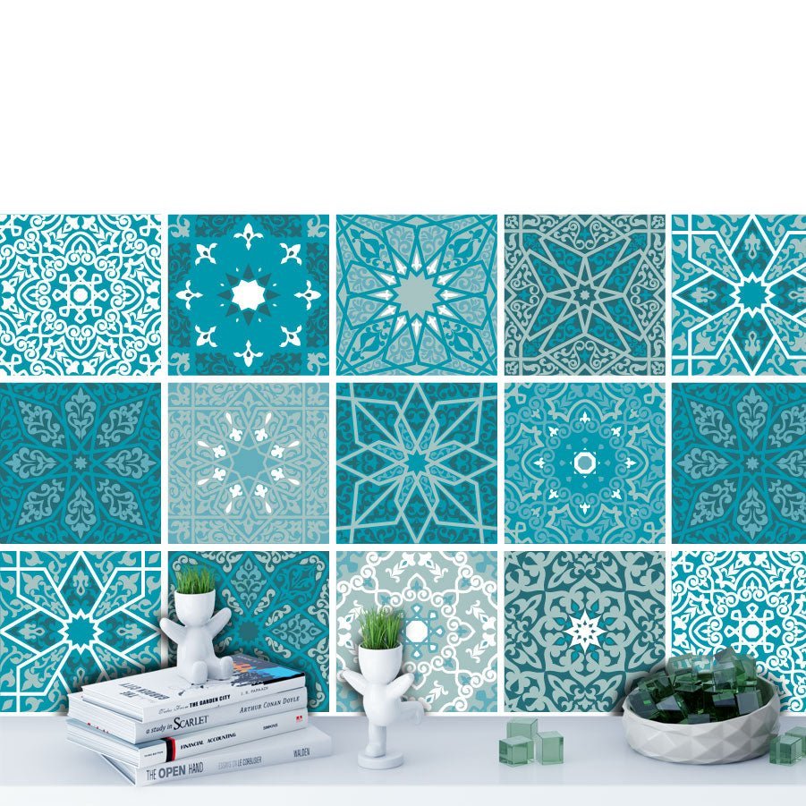 Arabesque Teal - vinyl wall tiles - Shopping4Africa