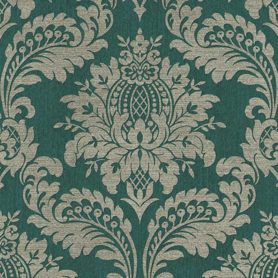 Archive Damask Teal & Gold Wallpaper - Shopping4Africa