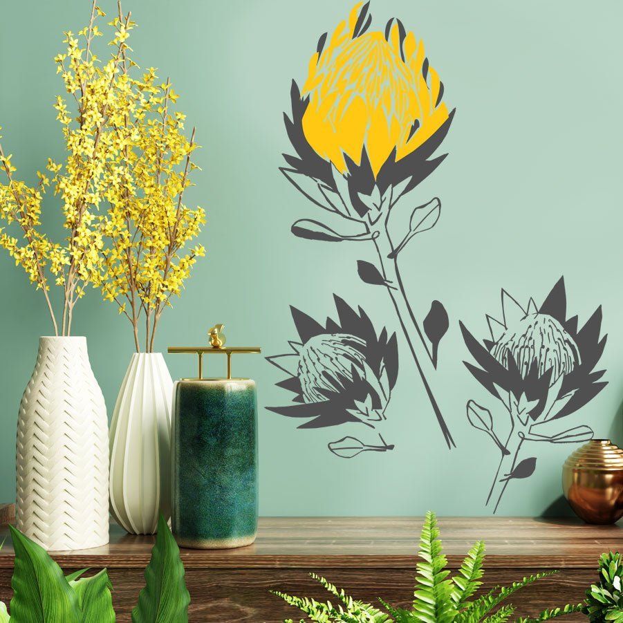 Artistic Proteas - vinyl wall sticker - Shopping4Africa