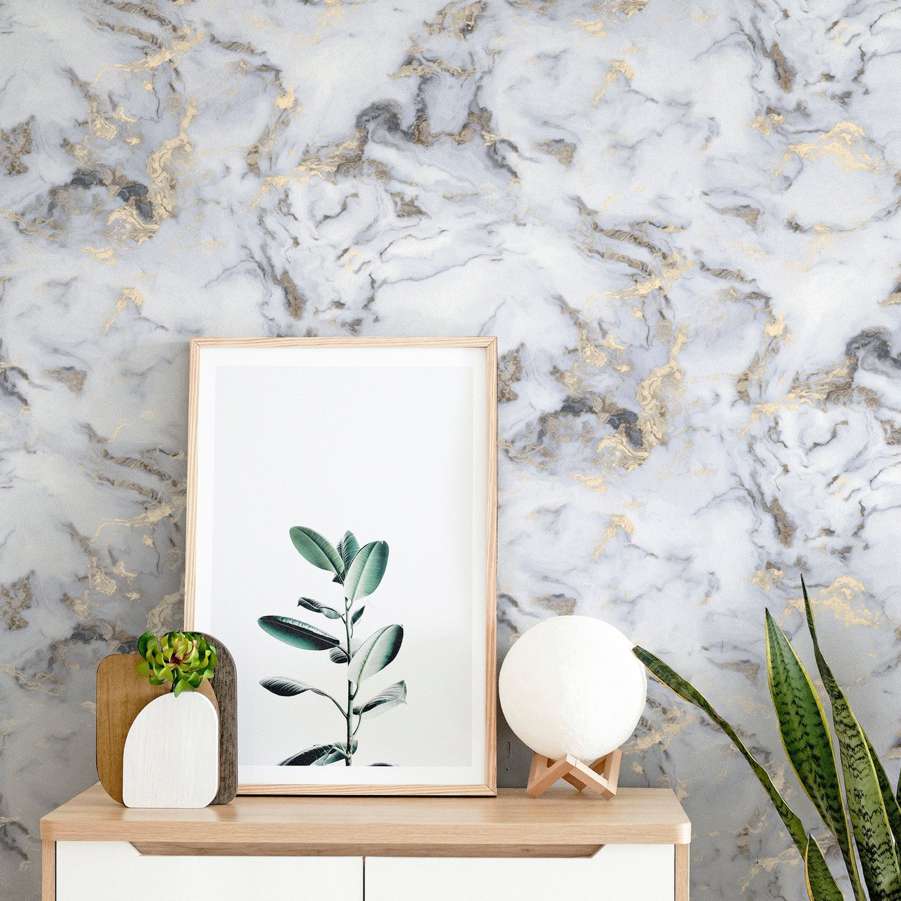 Bahia Marble Mono Gold Wallpaper - Shopping4Africa