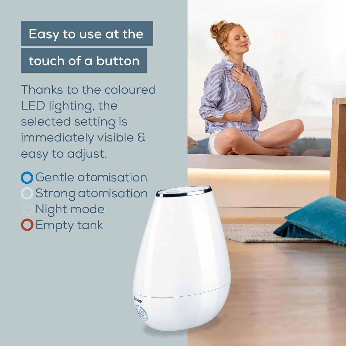 Beurer Germany Air Humidifier & Aroma Oil Diffuser 20m Rooms: LB 37 White - Shopping4Africa