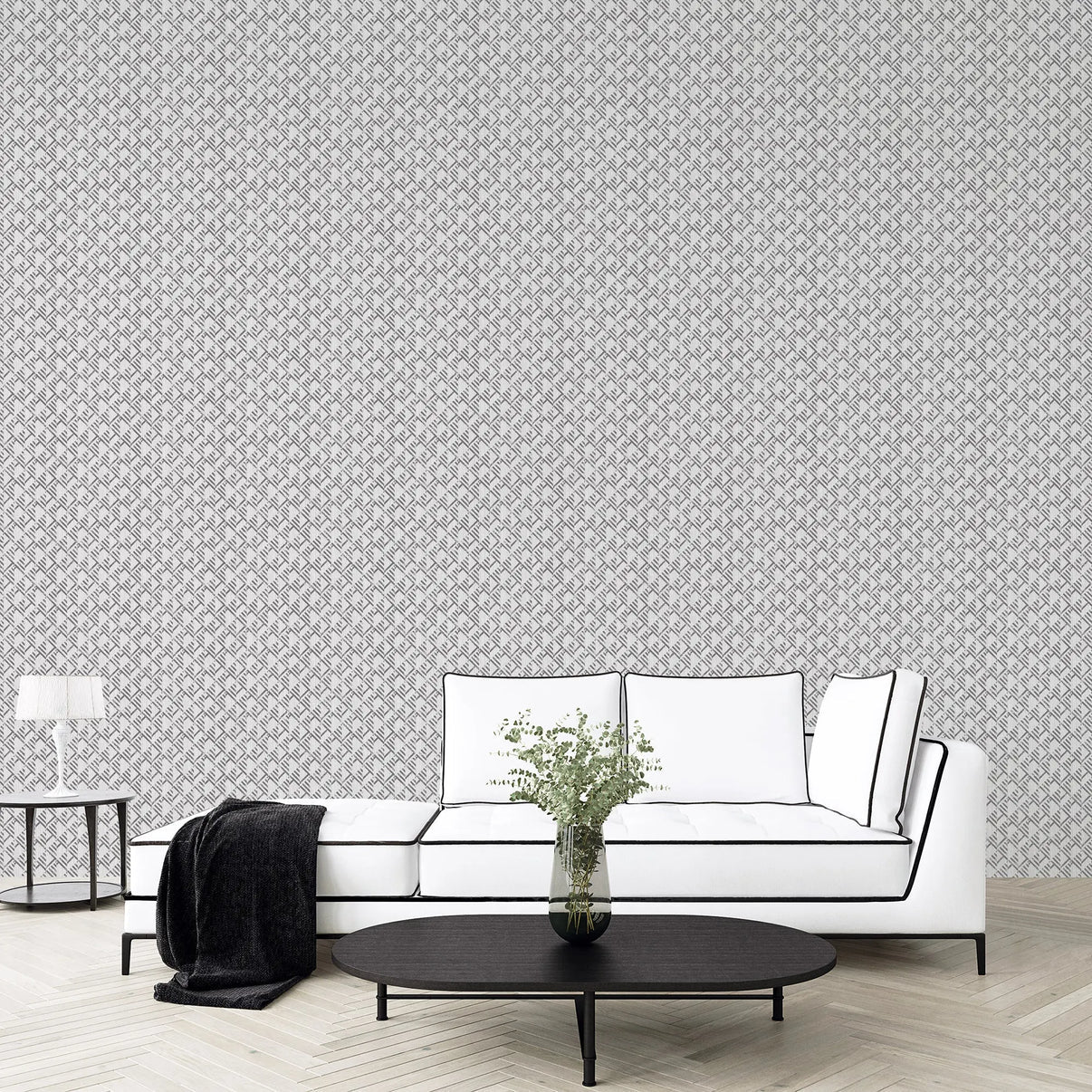 Block Flock Wallpaper - Black & Grey - Shopping4Africa