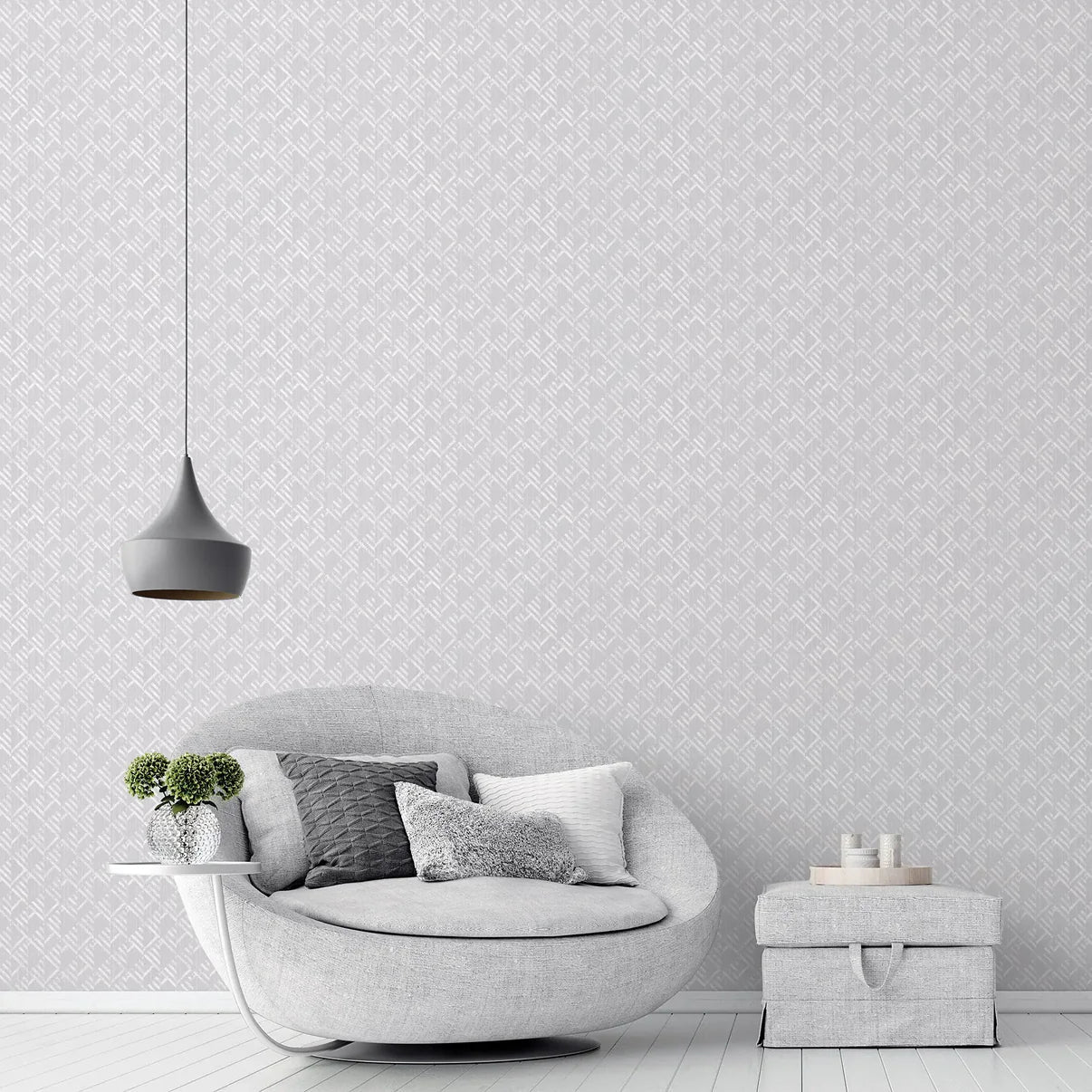 Block Flock Wallpaper - Light Grey - Shopping4Africa