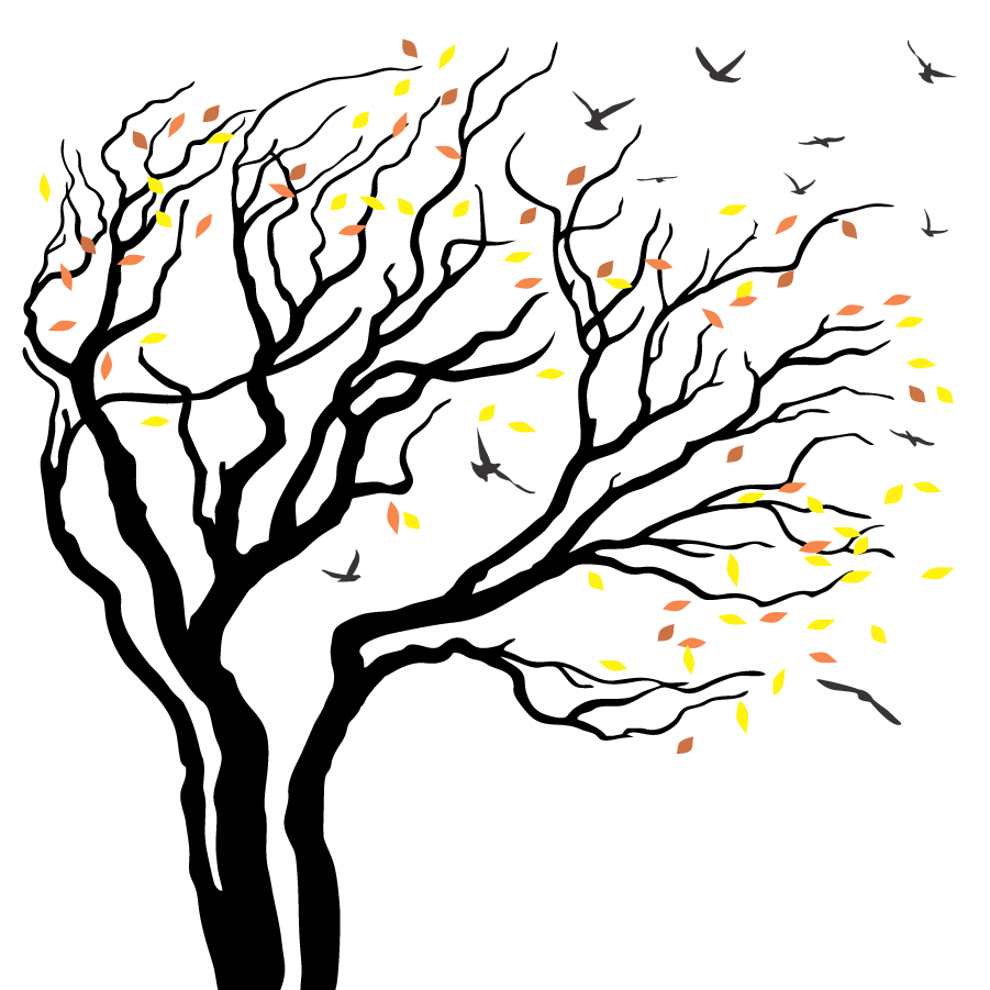 Blowing Tree - Vinyl wall sticker