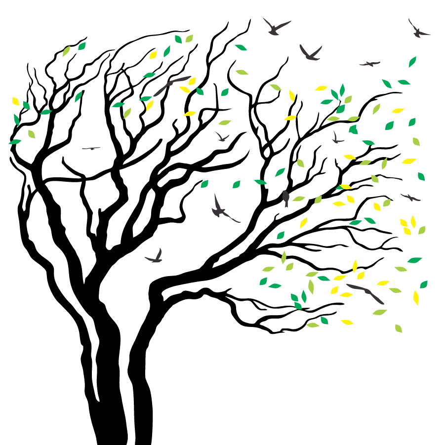 Blowing Tree - Vinyl wall sticker