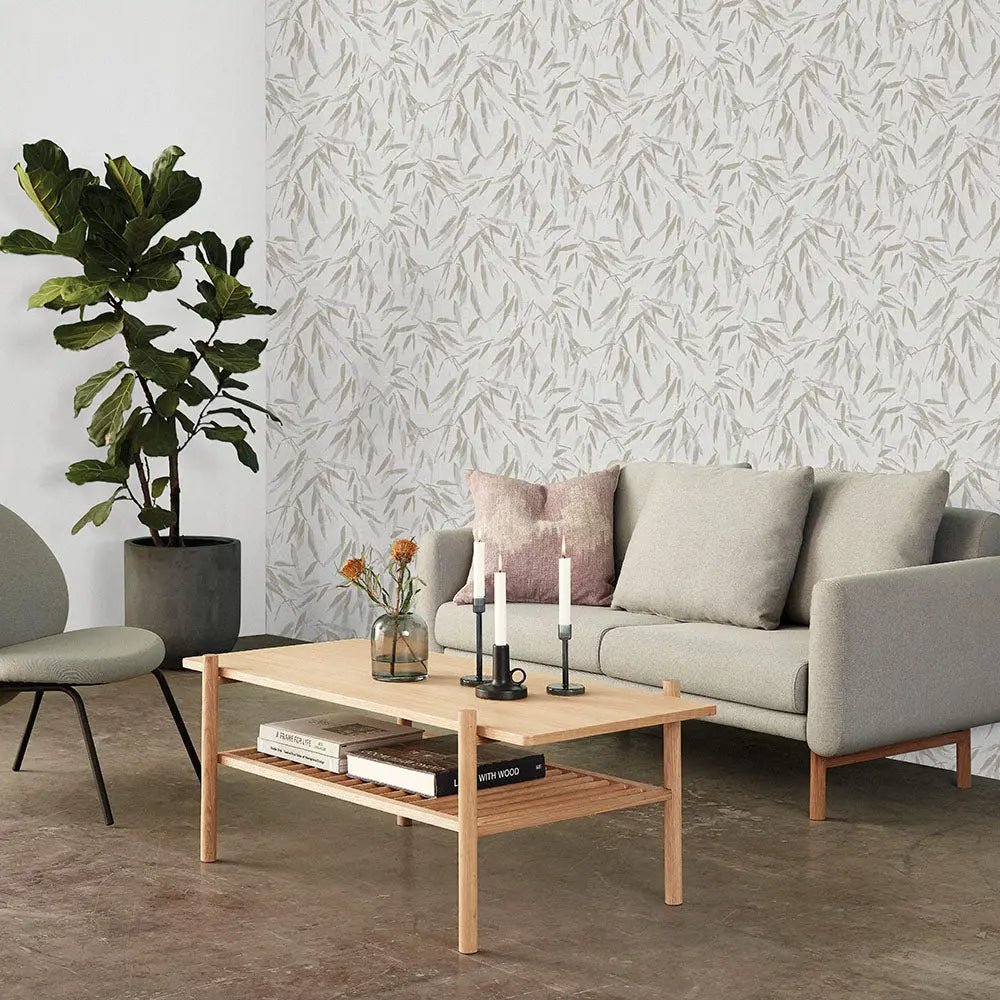Brushstroke Leaves Wallpaper - Shopping4Africa