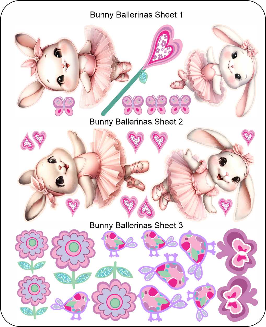 Bunny Ballerinas - wall stickers - Shopping4Africa