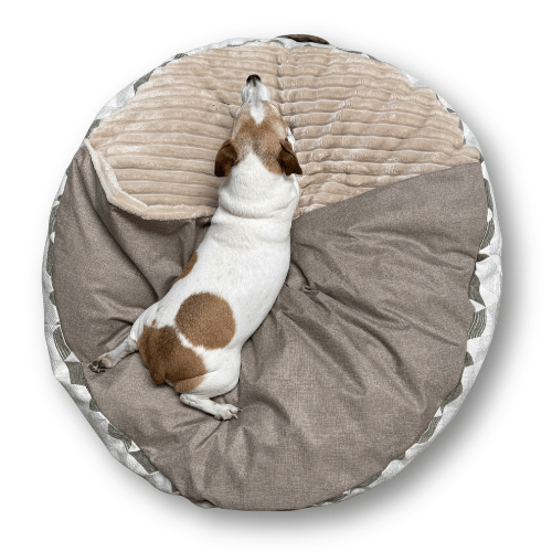 Burra Poof with Hood Dog Bed - Medium 70 X 70 X 10cm - Shopping4Africa