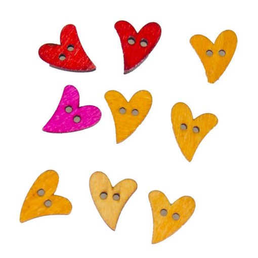 Buttons Wood - Heart Large (14pc) - Shopping4Africa