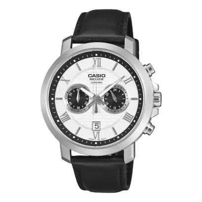 Casio Analog Beside Chronograph Watch with Leather Straps-BMS-500L-7ADF - Shopping4Africa