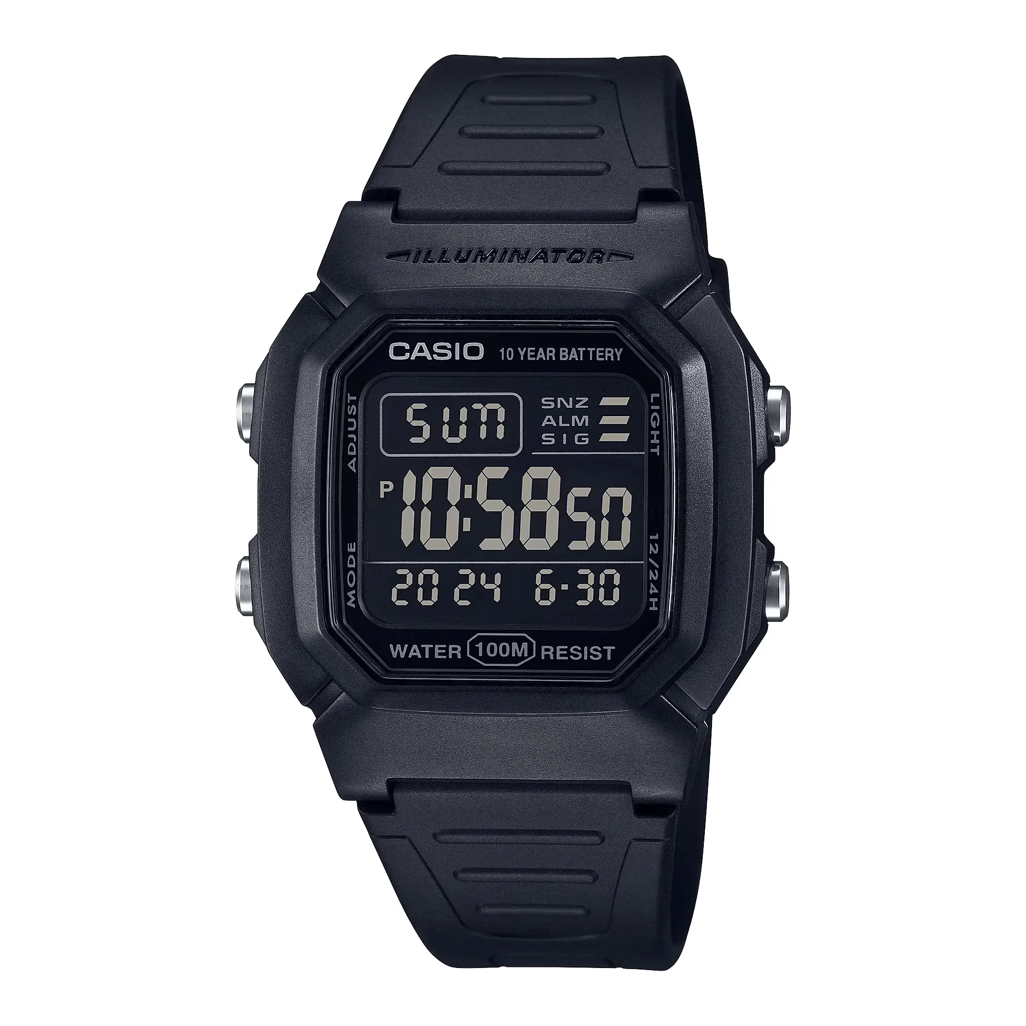 Casio Digital Black Case Watch W - 800H - 1BV - Shopping4Africa