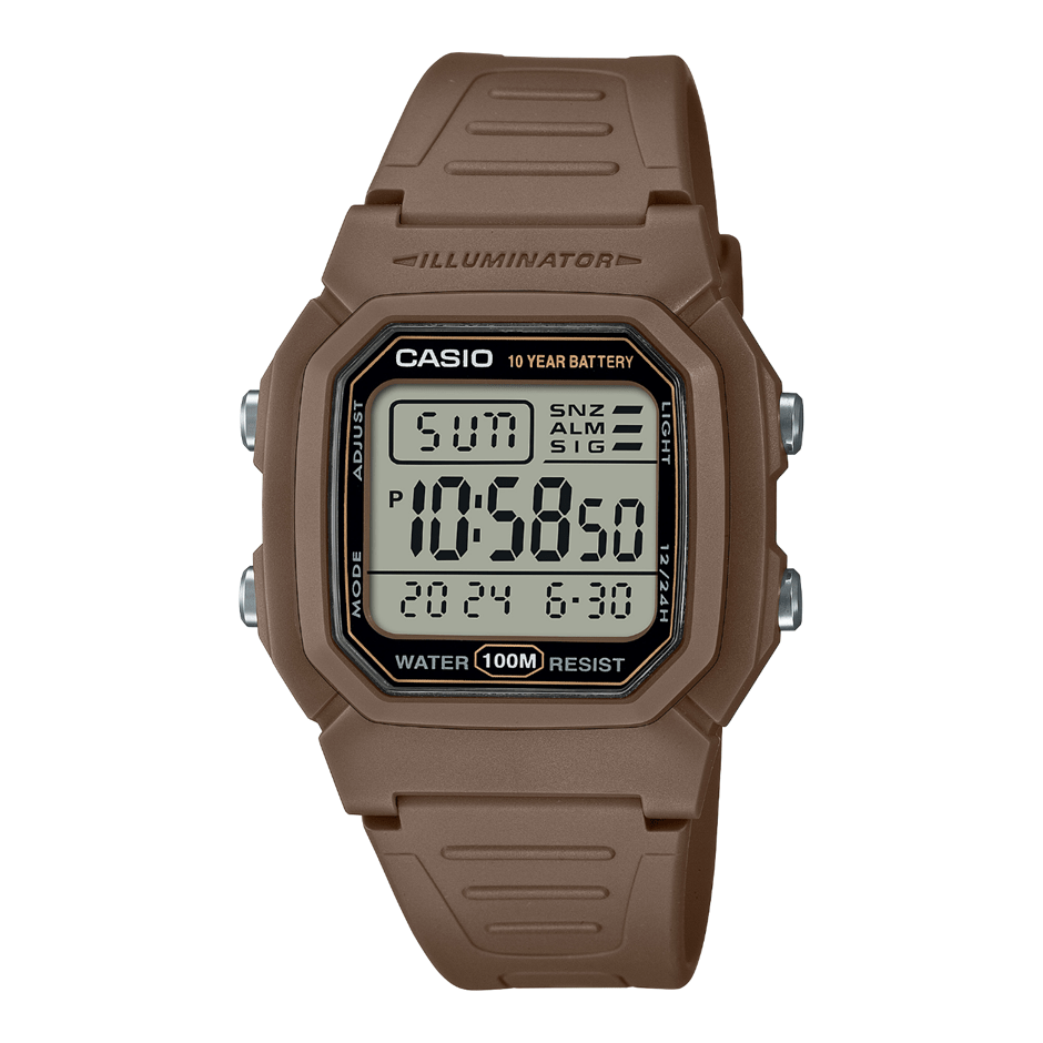 Casio Digital Grey Case - Brown Band Watch W - 800H - 5AV - Shopping4Africa