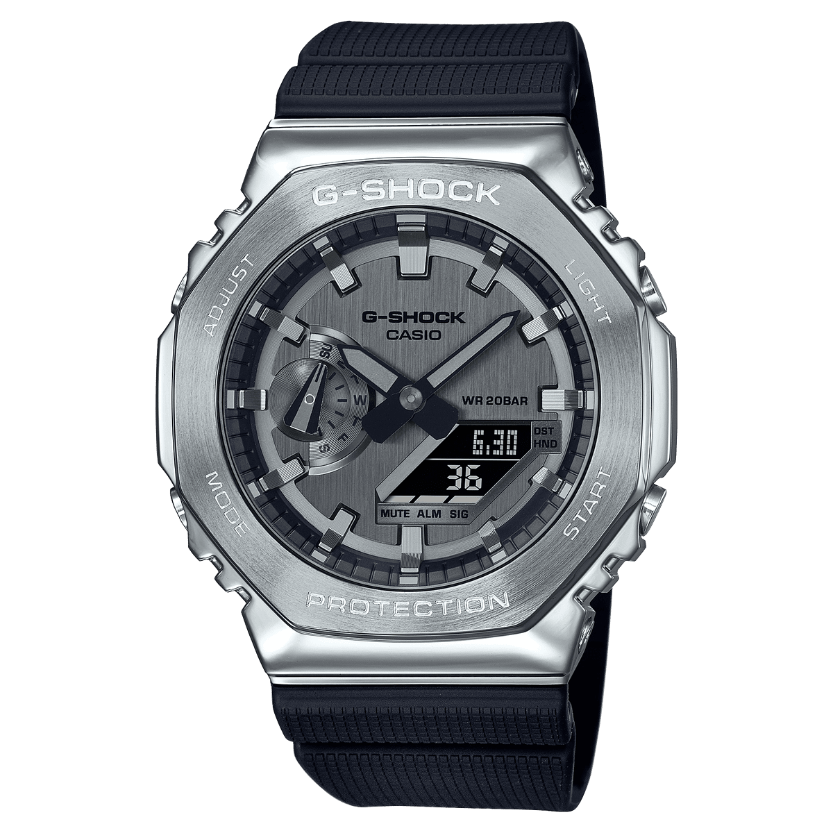Casio G-SHOCK Anadigi Silver Bezel Watch GM-2100-1ADR - Shopping4Africa