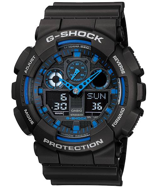Casio G - Shock Antimag Anadigi Men's 200m Standard Black Watch GA - 100 - 1A2DR - Shopping4Africa