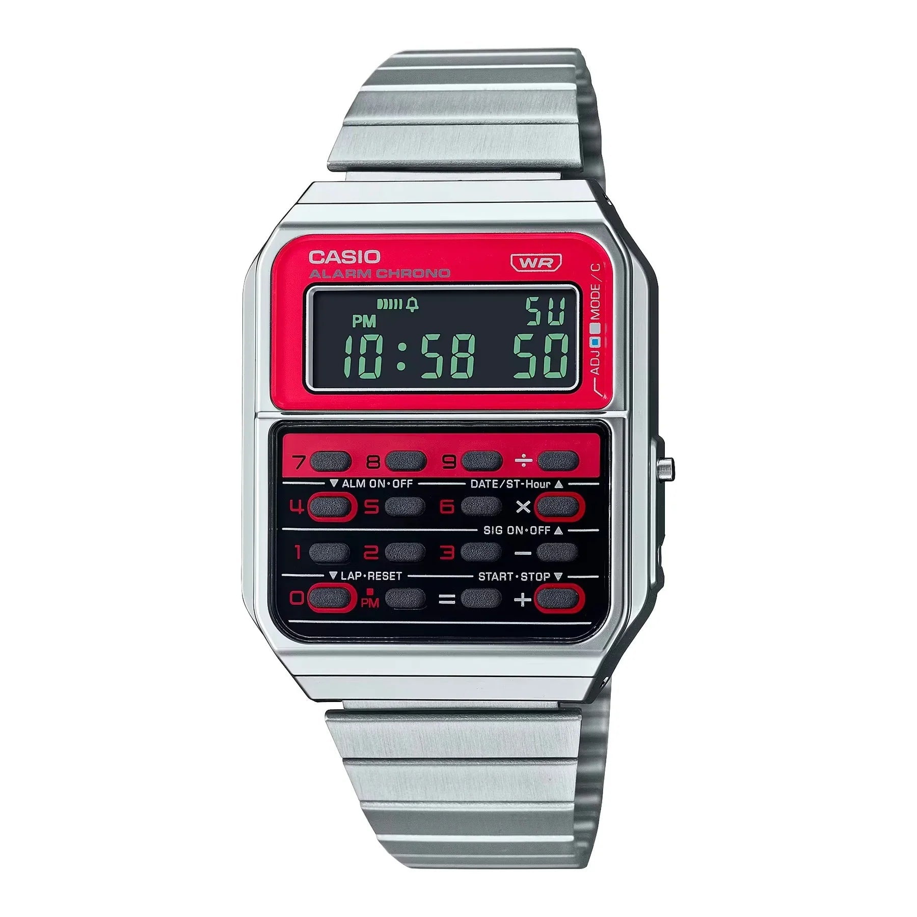 Casio Retro Calculator Red Silver Watch CA - 500WE - 4BDF - Shopping4Africa