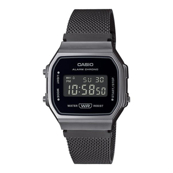 Casio Retro Mesh Ion Plated Black Watch A168WEMB - 1BDF - Shopping4Africa