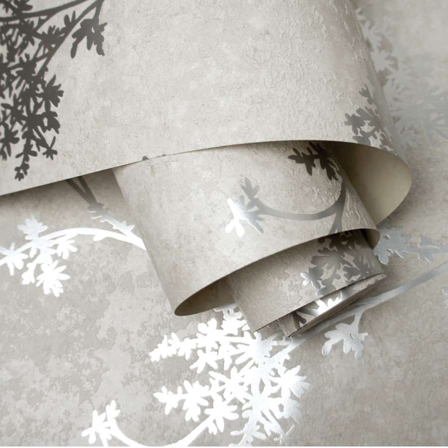 Chevril Taupe & silver Wallpaper - Shopping4Africa