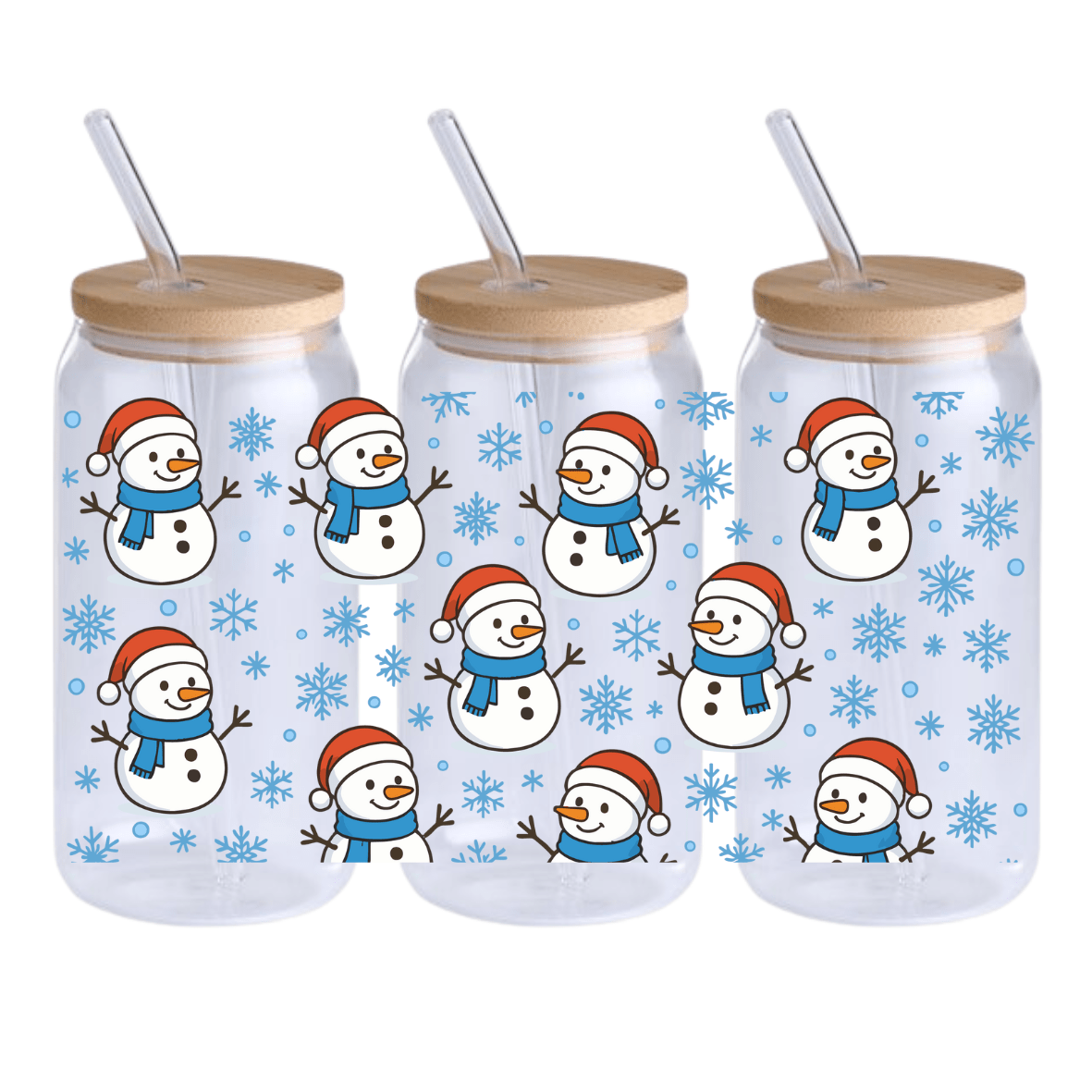 Christmas Libbey Tumbler 500ml - Snow Man Blue Scarf - Shopping4Africa