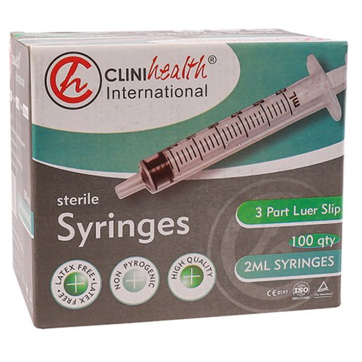 CliniHealth Syringe 2ml 3 Part Luer Slip 100 - Shopping4Africa