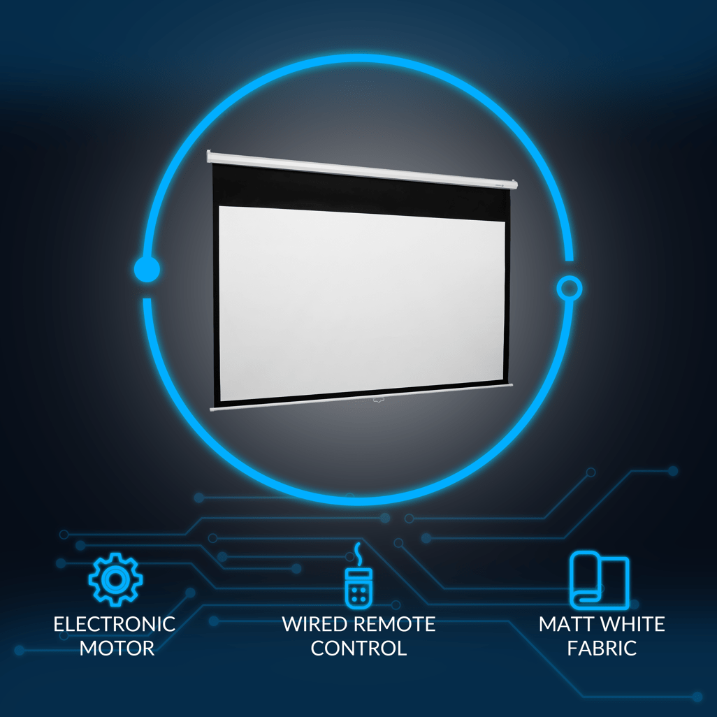 Connex E - Luminate Electric Projector Screen with Remote 100 inch - 16:19 - Shopping4Africa