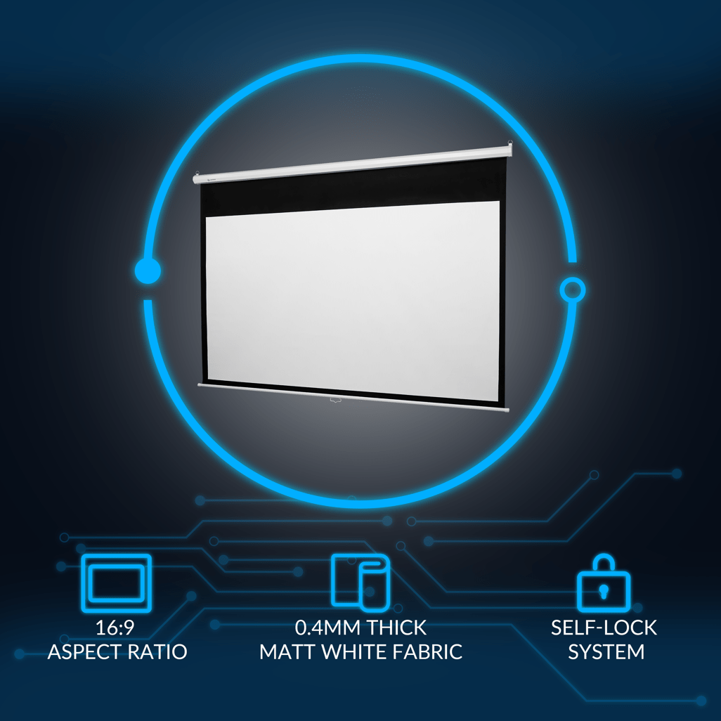 Connex E - Luminate Pulldown Projector Screen 100 inch - 16:9 - Shopping4Africa