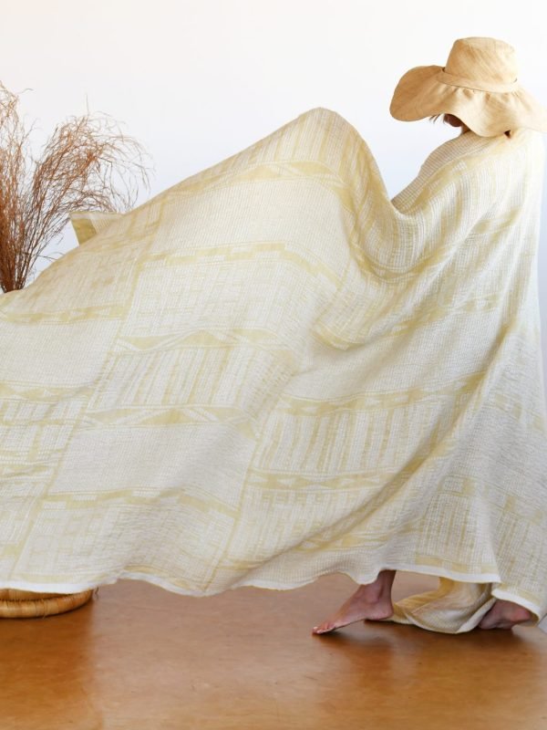 Cotton & Linen Jacquard Woven Bogolan Bed Throws - Shopping4Africa