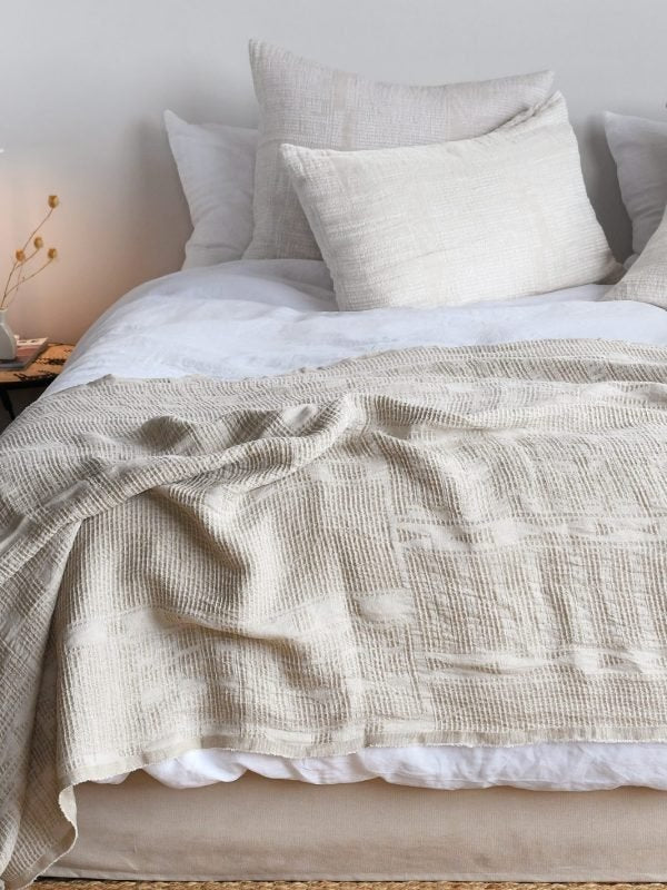 Cotton & Linen Jacquard Woven Bogolan Bed Throws - Shopping4Africa