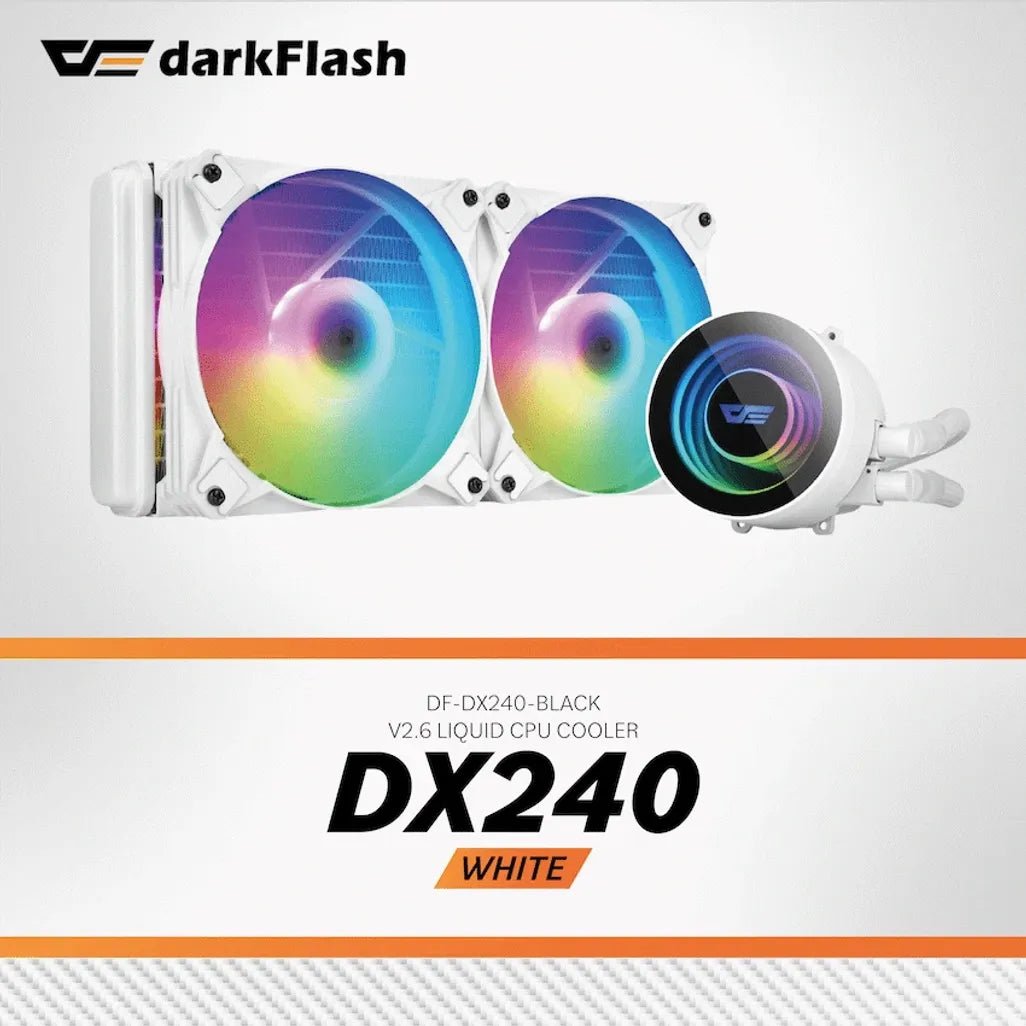 darkFlash DX240 V2.6 Liquid CPU Cooler - White - Shopping4Africa