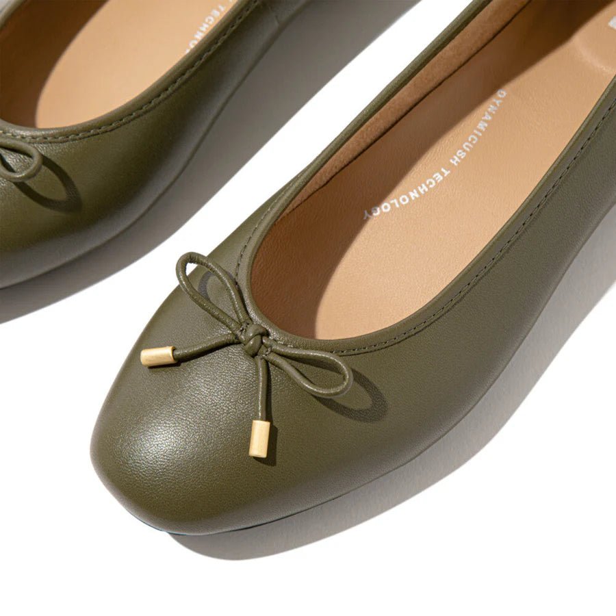 Delicato Bow Ballet Flats Olive - Shopping4Africa