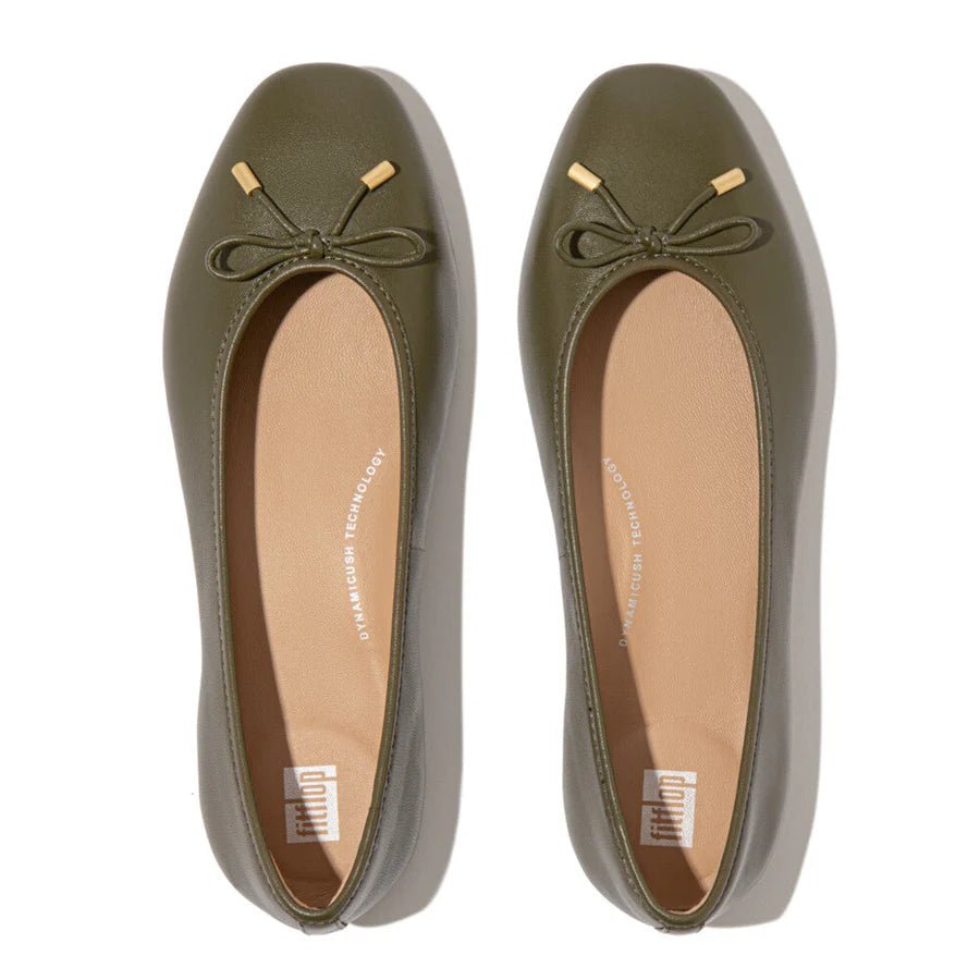 Delicato Bow Ballet Flats Olive - Shopping4Africa