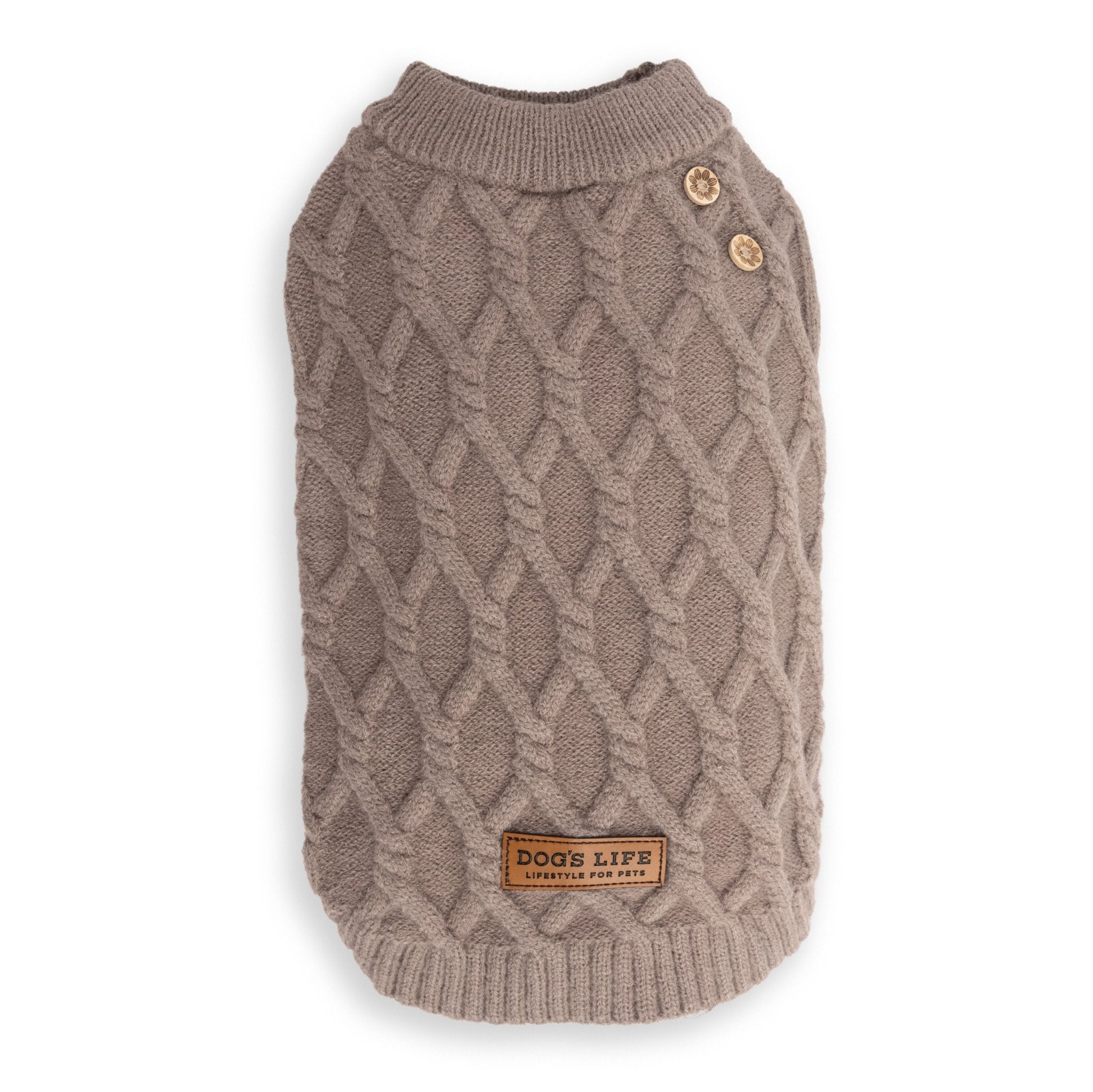 Dog's Life Cableknit Winter Jumper Khaki - Shopping4Africa
