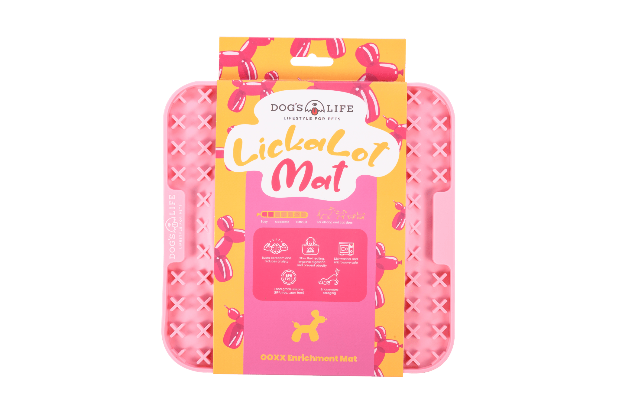 Dog's Life Lickalot OOXX Enrichment Mat Pink - Shopping4Africa