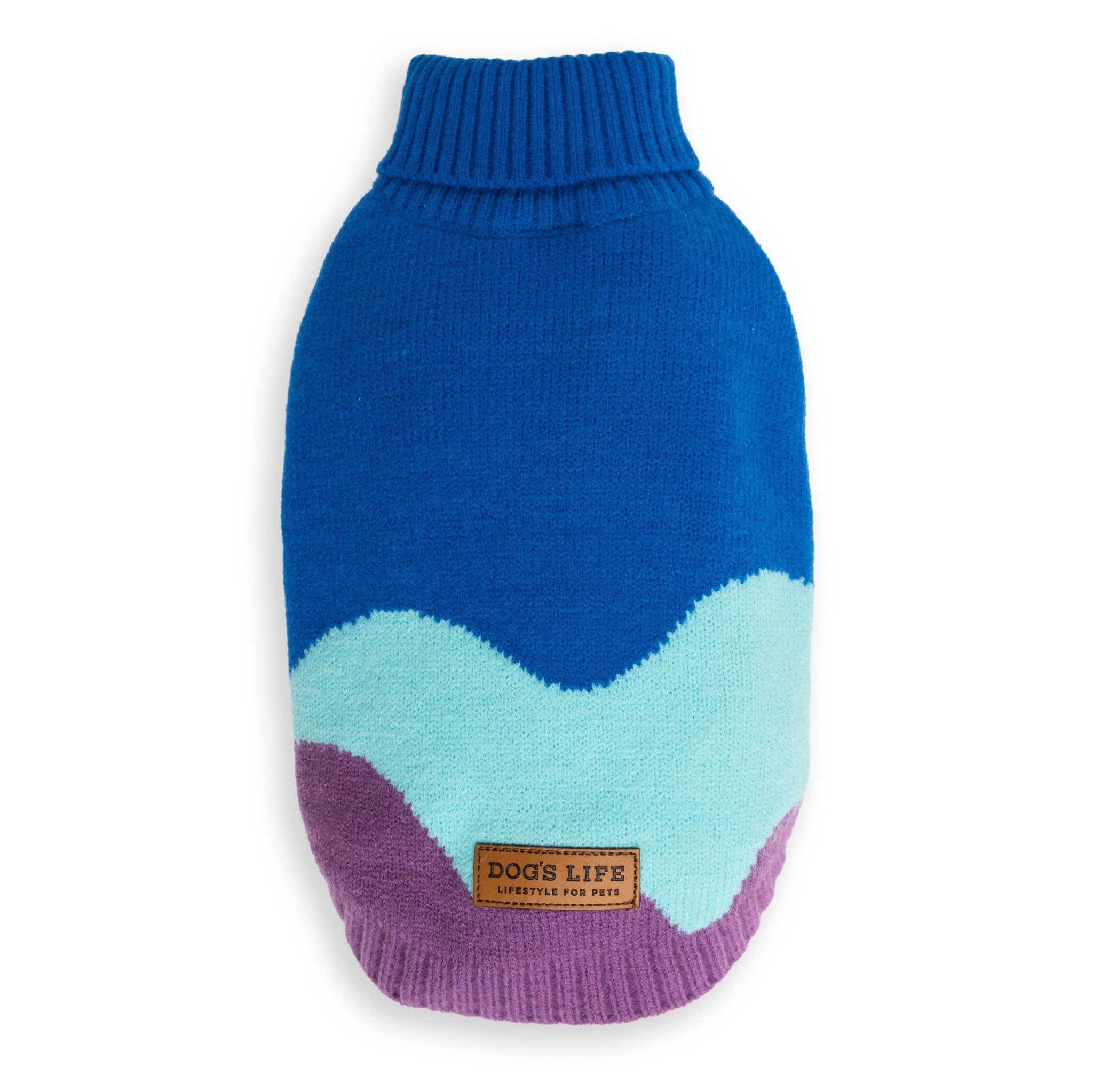 Dog's Life Polo Neck Wave Pullover Blue - Shopping4Africa